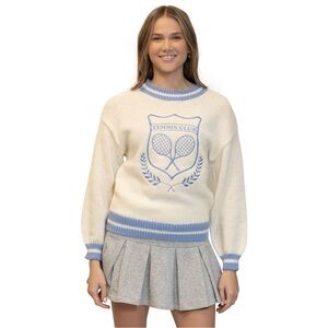 Juniors' madden girl Tennis Icon Scoop Neck Pullover Sweater